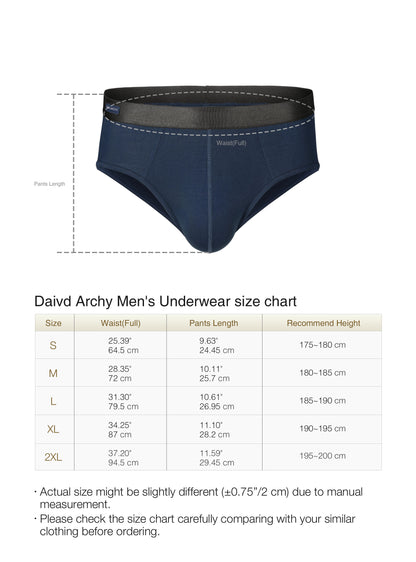4-Pack Men’s Bamboo Rayon Briefs, Moisture-Wicking Soft Underwear with Support Pouch
